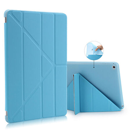 Apple Ipad Mini 4 Mini 5 Smart Cover Üçgen Stand Arkası Şeffaf Tablet Kılıfı