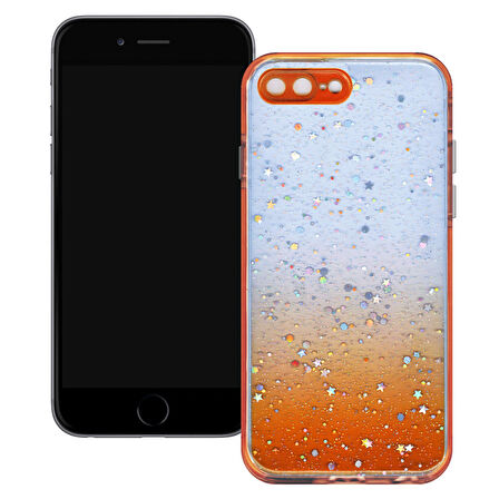 Apple Iphone 7/8 Plus Simli Şeffaf Sert Slikon Kılıf