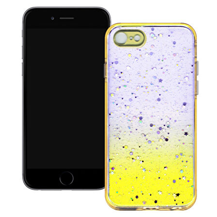 Apple Iphone 7/8 Simli Şeffaf Sert Slikon Kılıf