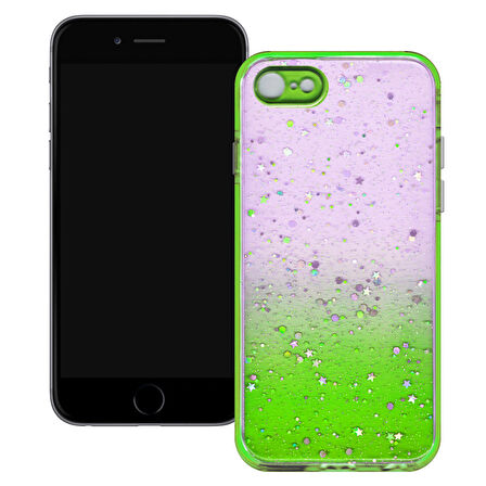 Apple Iphone 7/8 Simli Şeffaf Sert Slikon Kılıf