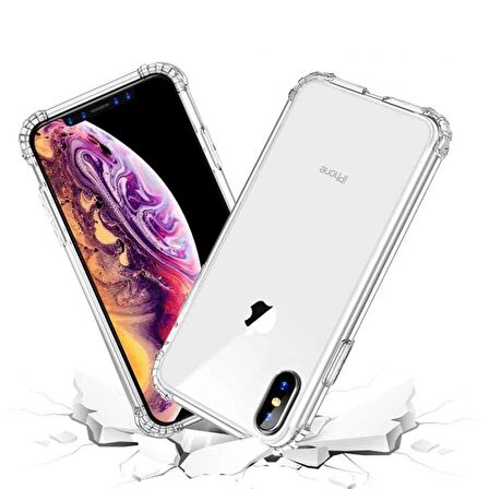 Apple IPhone XS Shock Absorbing Darbe Emicili Şeffaf Silikon Kılıf