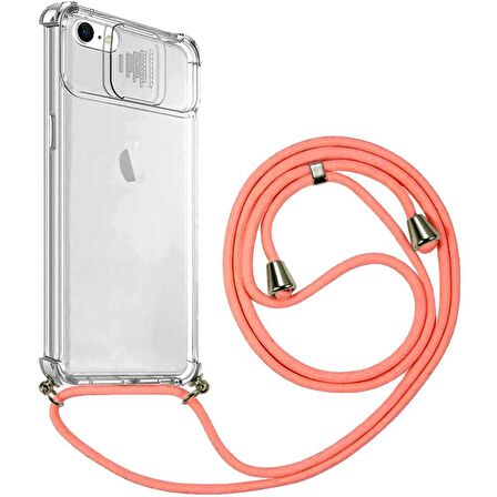 Apple iPhone 6 İp Askılı Şeffaf Kamera Korumalı Kılıf
