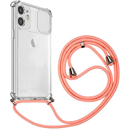 Apple iPhone 11 İp Askılı Şeffaf Kamera Korumalı Kılıf