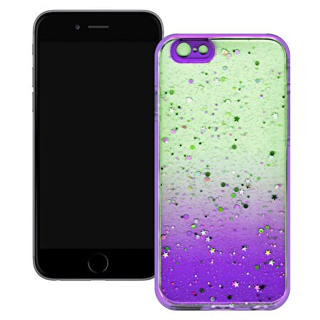 Apple Iphone 6/6S Simli Şeffaf Sert Slikon Kılıf