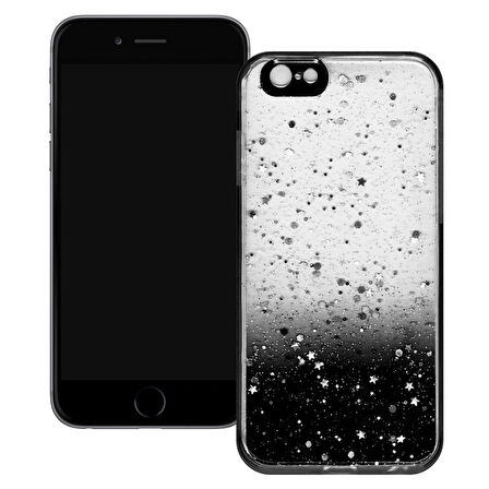 Apple Iphone 6/6S Simli Şeffaf Sert Slikon Kılıf
