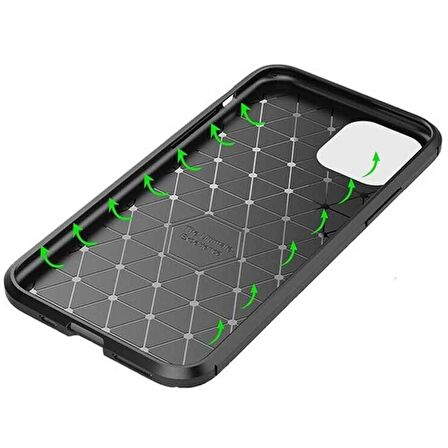 Apple Iphone 12 Mini Karbon Desenli Negro Silikon Kılıf