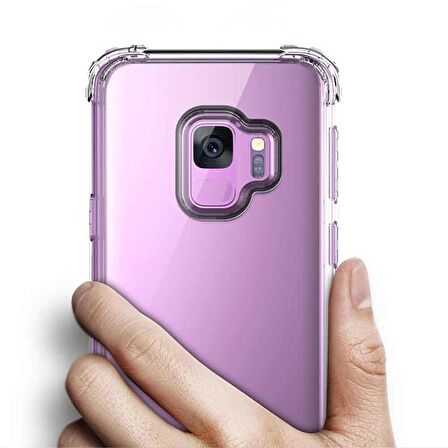 Samsung Galaxy S9 Shock Absorbing Darbe Emicili Şeffaf Silikon Kılıf