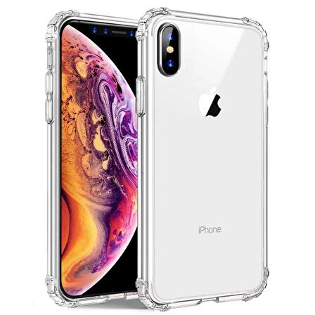 Apple IPhone XS Max Shock Absorbing Darbe Emicili Şeffaf Silikon Kılıf