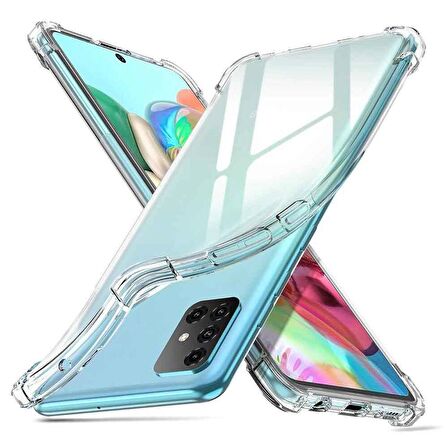 Samsung Galaxy A71 Shock Absorbing Darbe Emicili Şeffaf Silikon Kılıf