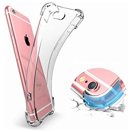 Apple IPhone 6 Plus Shock Absorbing Darbe Emicili Şeffaf Silikon Kılıf