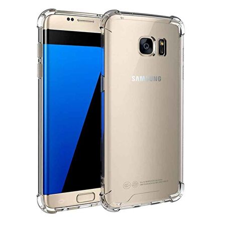 Samsung Galaxy S7 Edge Shock Absorbing Darbe Emicili Şeffaf Silikon Kılıf