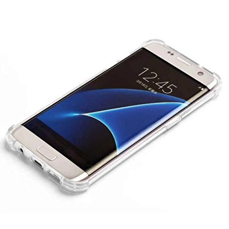 Samsung Galaxy S7 Edge Shock Absorbing Darbe Emicili Şeffaf Silikon Kılıf