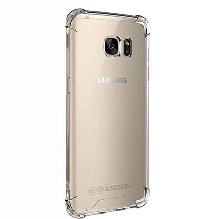 Samsung Galaxy S7 Edge Shock Absorbing Darbe Emicili Şeffaf Silikon Kılıf
