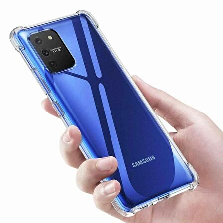 Samsung Galaxy S10 Lite Shock Absorbing Darbe Emicili Şeffaf Silikon Kılıf