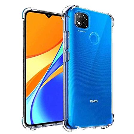 Xiaomi Redmi 9C Shock Absorbing Darbe Emicili Şeffaf Silikon Kılıf
