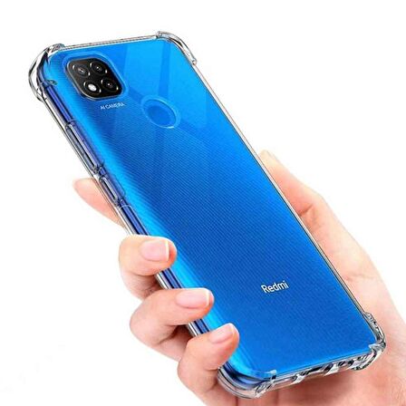 Xiaomi Redmi 9C Shock Absorbing Darbe Emicili Şeffaf Silikon Kılıf