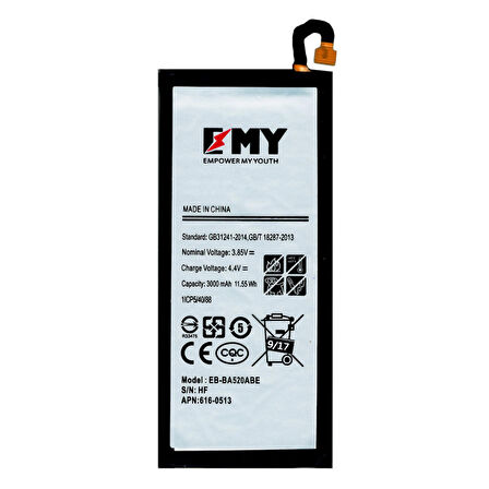 Samsung Galaxy J7 2017 EB-BA520ABE Uyumlu EMY Batarya