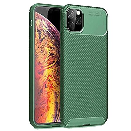 Apple iPhone 11 Pro Max Karbon Desenli Negro Silikon Kılıf