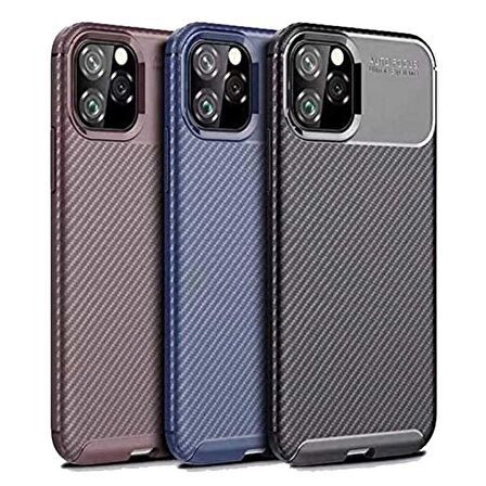 Apple iPhone 11 Pro Max Karbon Desenli Negro Silikon Kılıf