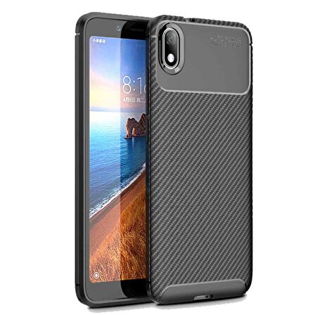 Xiaomi Redmi 7A Karbon Desenli Negro Silikon Kılıf