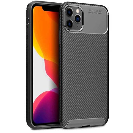 Apple Iphone 11 Pro Karbon Desenli Negro Silikon Kılıf