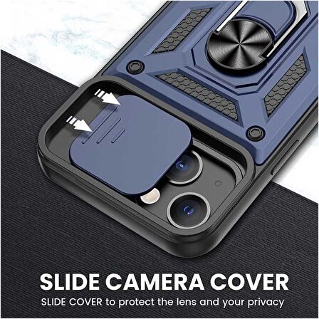 Apple iPhone 12 Pro Uyumlu Kızaklı Kamera Korumalı Tank Kılıf