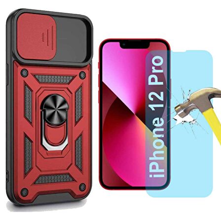 Apple iPhone 12 Pro Uyumlu Koruma Seti Tank Kılıf ve Nano Cam Set