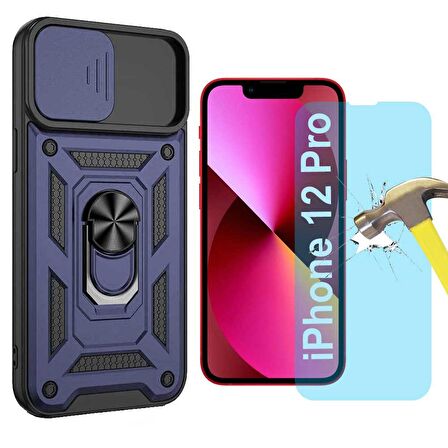 Apple iPhone 12 Pro Uyumlu Koruma Seti Tank Kılıf ve Nano Cam Set
