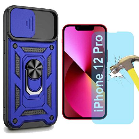Apple iPhone 12 Pro Uyumlu Koruma Seti Tank Kılıf ve Nano Cam Set