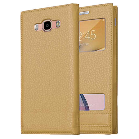 Samsung Galaxy J7 2016 J710 Uyumlu Pencereli Kapaklı Magnum Kılıf