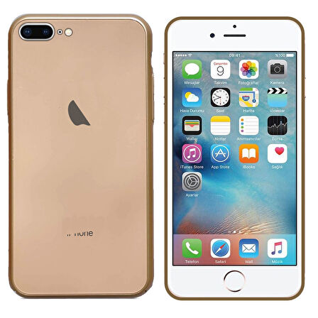 Apple iPhone 7 Plus / 8 Plus Uyumlu Araç Tutucu Mıknatıslı Arka Cam Kapak Kılıf