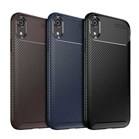Apple iPhone XR Karbon Desenli Negro Silikon Kılıf