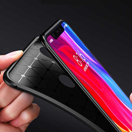 Xiaomi Mi Mix 3 Uyumlu Karbon Desenli Negro Silikon Kılıf