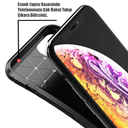 Xiaomi Mi 9 Lite Karbon Desenli Negro Silikon Kılıf
