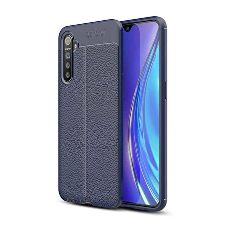 Realme 6 Pro Deri Görünümlü Firo Silikon Kılıf