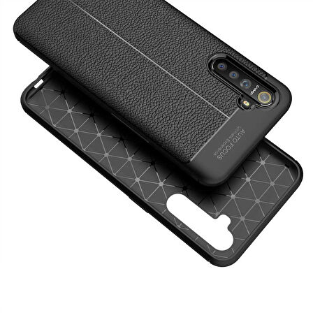 Realme 6 Pro Deri Görünümlü Firo Silikon Kılıf
