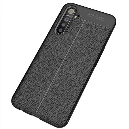 Realme 6 Pro Deri Görünümlü Firo Silikon Kılıf