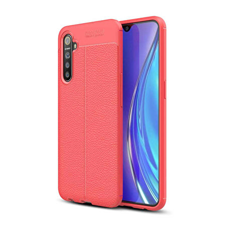 Realme 6  Deri Görünümlü Firo Silikon Kılıf