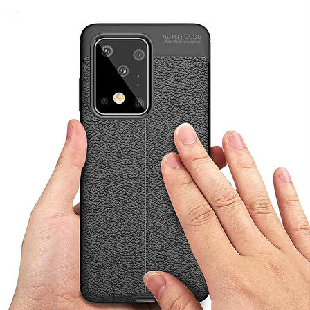 Samsung Galaxy S20 Ultra Deri Görünümlü Firo Silikon Kılıf