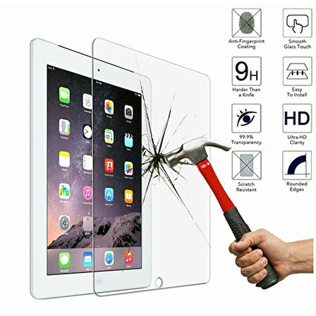Apple iPad Air 2 Model A1566 A1567 Uyumlu Ekran Koruyucu Kırılmaz Cam