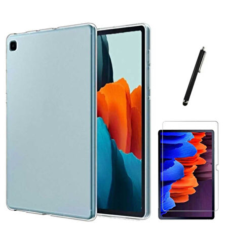 Samsung Galaxy Tab A8 SM X200 X205 Uyumlu Şeffaf Kılıf Cam Kalem Set
