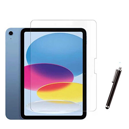Apple iPad 10. Nesil / iPad A16 Uyumlu 10,9 inç Tablet Kılıfı Cam Kalem Set