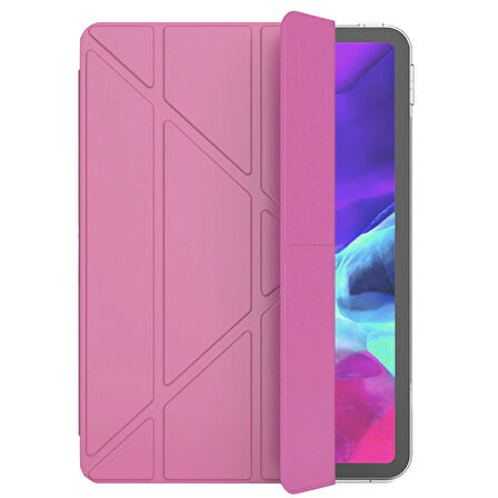 Apple iPad Air M2 11 inç Uyumlu A2902 A2903 A2904 Smart Cover Üçgen Stand Arkası Şeffaf Tablet Kılıfı