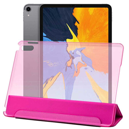 Apple iPad Air M2 11 inç Uyumlu A2902 A2903 A2904 Smart Cover Üçgen Stand Arkası Şeffaf Tablet Kılıfı