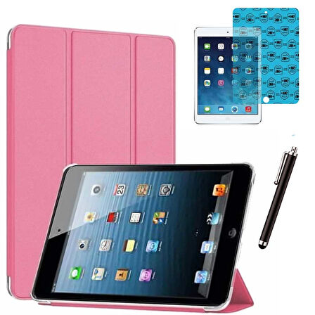 Apple iPad 5 ve 6 Nesil Uyumlu Smart Cover Tablet Kılıfı Ekran Koruyucu Kalem Set