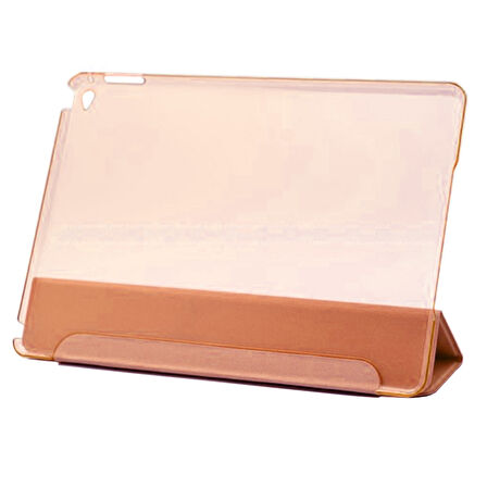 Apple iPad 5 ve 6 Nesil Uyumlu Smart Cover Üçgen Stand Arkası Şeffaf Tablet Kılıfı
