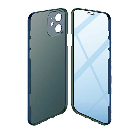 Apple iPhone 11 Uyumlu 360 Derece Tam Kaplayan Cam Kapak Kılıf