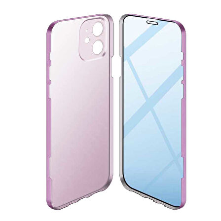 Apple iPhone 11 Uyumlu 360 Derece Tam Kaplayan Cam Kapak Kılıf
