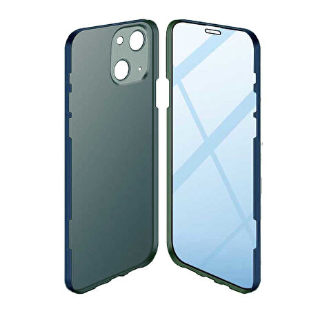 Apple iPhone 13 Mini Uyumlu 360 Derece Tam Kaplayan Cam Kapak Kılıf