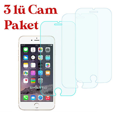 Apple iPhone 6 / 7 / 8 Temperli Kırılmaz Cam Ekran Koruyucu 3 Lü Set